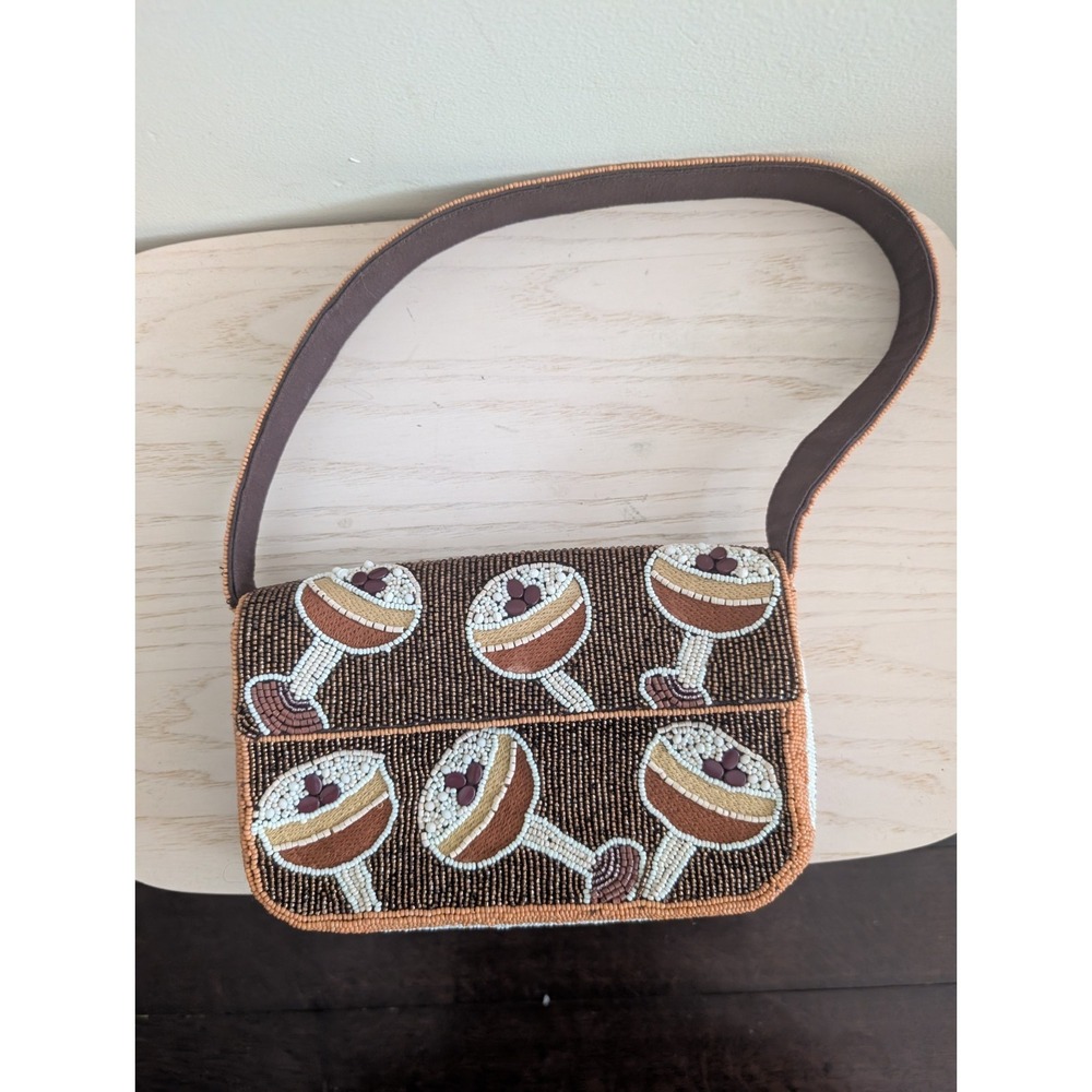 *VIRAL* Anthropologie Espresso Martini The Fiona Beaded Cocktail Shoulder Bag